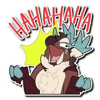 🤣 HAHAHAHA rire, humour, drôle, dessin animé, comédie, cerf, expression telegram sticker