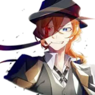 😏 Chuuya Nakahara Bungou Stray Dogs Anime, Manga, Chuuya Nakahara, Bungou Stray Dogs, Personnage, Oeuvre d'art telegram sticker