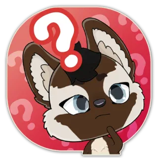 🤔 tanda tanya, berpikir, binatang kartun, pertanyaan, bingung, ragu, khawatir, penasaran whatsapp sticker