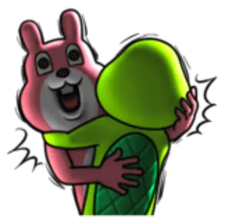 😞 ardilla, dibujos animados, abrazo, personaje, animal whatsapp sticker