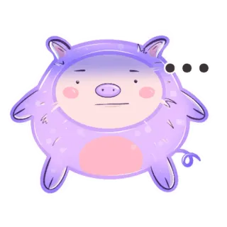 😑 ... cerdo, dibujos animados, animal, lindo, pegatina whatsapp sticker