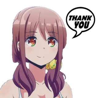 😀 THANK YOU anime, thank you, girl, cute, kawaii whatsapp sticker