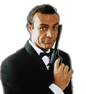 👤 James Bond เจมส์ บอนด์, ฌอน คอนเนอรี่, ปืน, สายลับ, ภาพยนตร์, แอ็คชั่น, สายลับ telegram sticker