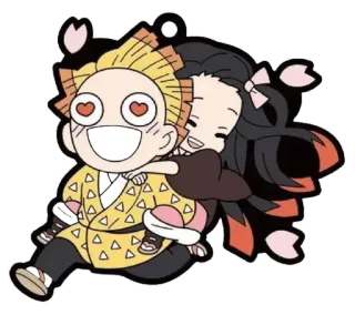 🎭 Nezuko Kamado Demon Slayer anime, chibi, cartoon, demon slayer, nezuko kamado, kawaii whatsapp sticker
