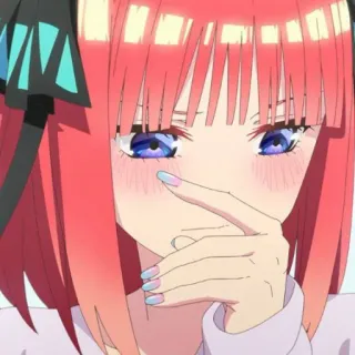 🍷 Nino Nakano The Quintessential Quintuplets Anime, Mangá, Personagem, Nino Nakano, The Quintessential Quintuplets, fofa, garota whatsapp sticker
