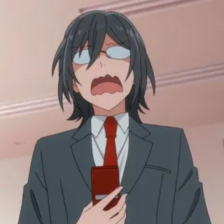🖤 Izumi Miyamura Horimiya 动漫, 震惊, 宫村, 堀与宫村, 担心 telegram sticker