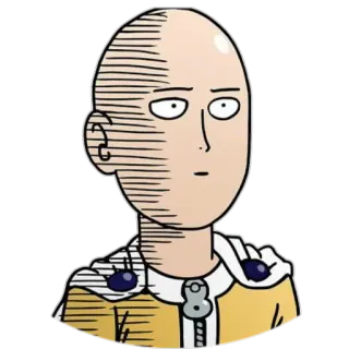 😶 Saitama One-Punch Man Saitama, One-Punch Man, Anime, Manga, Eroe, Calvo, Combattente, Supereroe telegram sticker