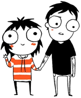 ❤ dessin animé, dessin, couple, amour, amis telegram sticker