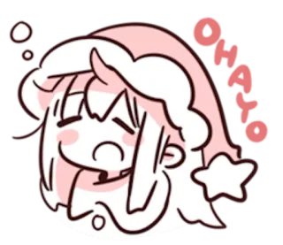 😴 OHAYO anime, sleepy, cartoon, cute, greeting, ohayo telegram sticker