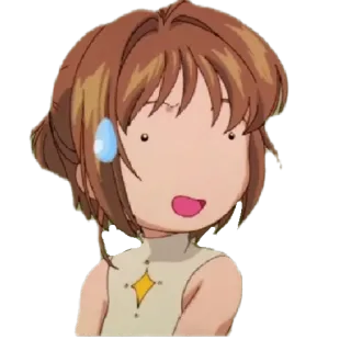 🎈 Sakura Kinomoto Cardcaptor Sakura anime, cartone animato, scioccato, imbarazzato, Cardcaptor Sakura, Sakura Kinomoto telegram sticker