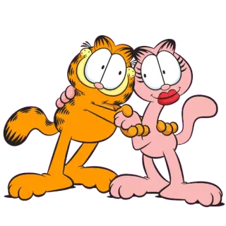 🥰 Garfield cartoon, cat, couple, friendship whatsapp sticker