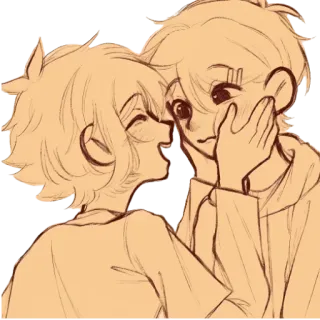 😊 Anime, Rysunek, Uczucie, Przyjaciele, Postacie telegram sticker