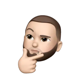 🤔 Memoji, pensando, ponderando, curioso, questionando, cabeça, desenho animado whatsapp sticker