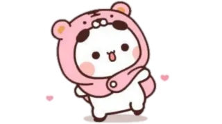🫖 kawaii, mono, oso, animal, rosa, dibujos animados telegram sticker