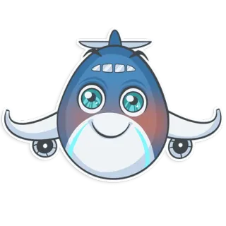 🙂 avião, desenho animado, fofo, aeronave, voando telegram sticker