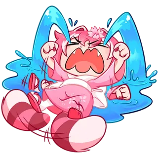 😭 crying, sad, anime, cartoon, tears, upset, pink telegram sticker