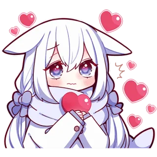 🫶 Аниме, Мультфильм, Каваий, Любовь, Сердце, Милый, Чиби telegram sticker