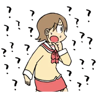 ❔ Anime, Scioccata, Spaventata, Cartone animato, Ragazza telegram sticker