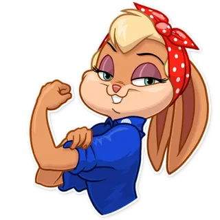 💪 Lola Bunny Looney Tunes Dibujo animado, Conejo, Chica, Fuerte, Mujer, Feminista telegram sticker