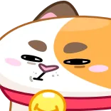 😑 kat, schattig, dier, cartoon, bel telegram sticker