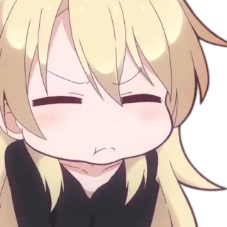 😒 Anime, Desenho animado, Bravo, Fofo, Loira, Garota, Mangá telegram sticker