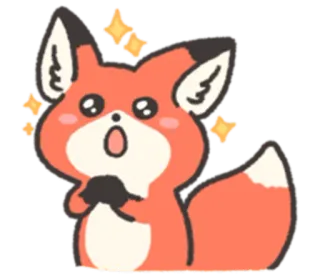 ✨ 狐狸, 可爱, 动物, 卡通, 贴纸, 惊讶 telegram sticker