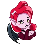 🤔 vampire, cartoon, demon, sticker, girl telegram sticker