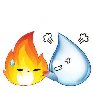 😡 api, air, elemen, kartun, lucu, stiker telegram sticker