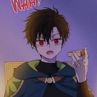 🐈‍⬛️ WAH? 漫画, アニメ, キャラクター, 表情, 食べる, 男性 telegram sticker