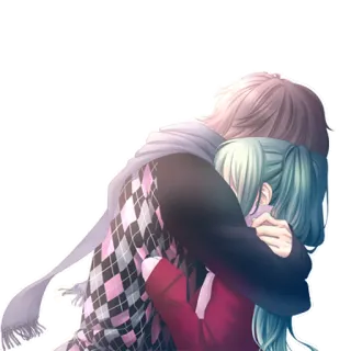 ❤ câlin, anime, romance, amour, émotions, couple, affection, art numérique telegram sticker