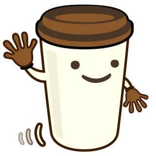 👋 Kaffee, Getränk, Zum Mitnehmen, Tasse, Koffein, Cartoon whatsapp sticker