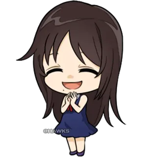😄 @HAWKS Cartoon, Anime, Mädchen, Chibi, Kawaii, Süß telegram sticker