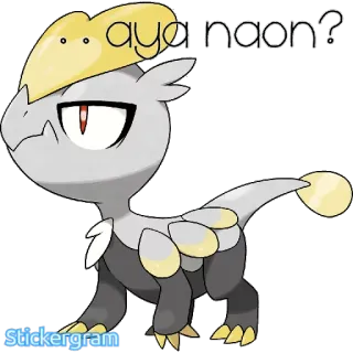 🙄 aya noon? pokemon, cartoon, sticker, tier, vogel whatsapp sticker