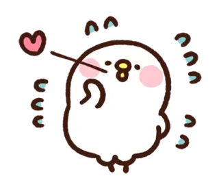 ❤ lindo, pájaro, corazón, amor, kawaii, adorable telegram sticker