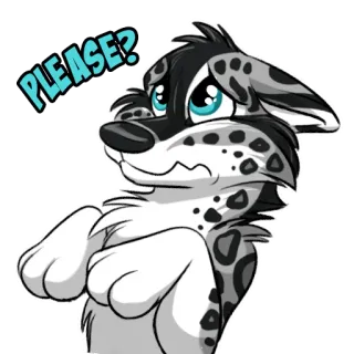 🙏 PLEASE? Furry, Animal, Fofo, Implorando, Por favor, Desenho animado, Triste telegram sticker