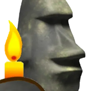 🗿 โมไอ, เกาะอีสเตอร์, เทียน, หัวหิน, รูปปั้น, โบราณ telegram sticker