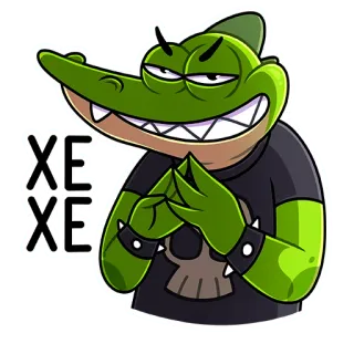 😈 XE XE Desenho animado, Jacaré, Crocodilo, Caveira, Animal telegram sticker