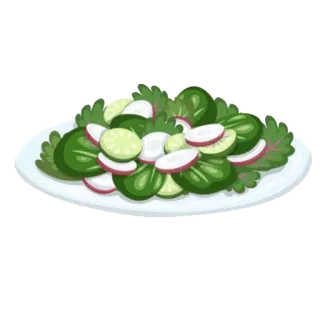 🥗 ensalada, comida, verduras, saludable, plato, verdes telegram sticker
