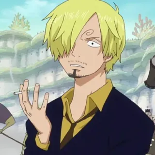 🏴‍☠️ Sanji One Piece Аниме, Манга, Ван Пис, Санджи, Курение, Сигарета, Персонаж telegram sticker