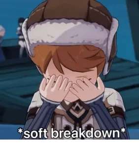 😔 *soft breakdown* soft, breakdown, sad, crying, emotional, anime telegram sticker