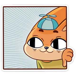 😏 кот, палец вниз, дизлайк, неодобрение, мультфильм, животное telegram sticker