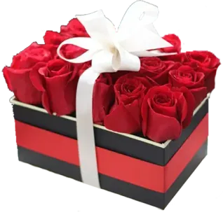 🌹 กุหลาบ, ของขวัญ, ดอกไม้, กล่อง, สีแดง, โรแมนติก, ช่อดอกไม้, การเฉลิมฉลอง telegram sticker