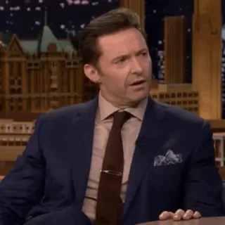 🔮 Hugh Jackman actor, interview, celebrity, talk show whatsapp sticker