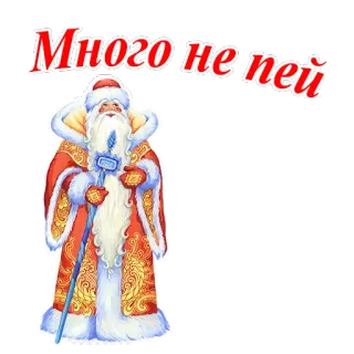 🎅 Santa Claus Много не пей papá noel, navidad, año nuevo, ruso, fiesta, celebración, invierno telegram sticker