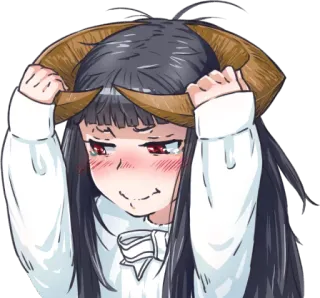 ☺️ アニメ, 女の子, 角, 赤面, 可愛い, ステッカー telegram sticker
