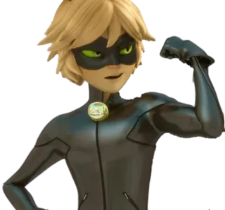 😺 Chat Noir Miraculous: Tales of Ladybug & Cat Noir Chat Noir, Miraculous Ladybug, Cartoon, Superheld, Anime, Maskiert, Blond, Schwarzer Anzug telegram sticker
