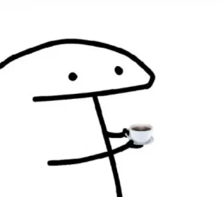 ☕ кофе, мем, человечек, напиток whatsapp sticker