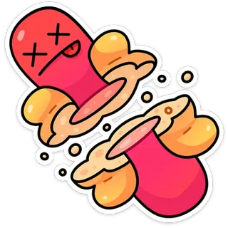 🌶️ Kreskówka, Jedzenie, Horror, Śmierć, Słodki telegram sticker