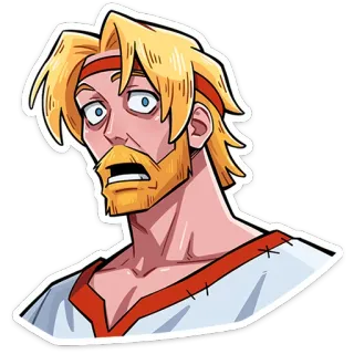 😮 sticker, cartoon, character, man, blonde, expression, shocked telegram sticker