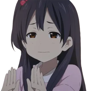 🤐 Anime, Mädchen, Brünette, Charakter, Süß, Lange Haare whatsapp sticker